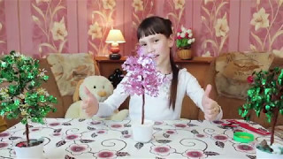 Даша делает сакуру из бисера и пайеток. Как сделать сакуру своими руками.