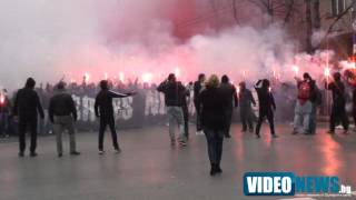 Факелно шествие на ултрасите на ЦСКА и напрежение на Попа