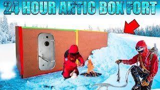 24 HOUR ARTIC BOX FORT CHALLENGE!! ?❄️ -20 Degrees, Snow Fort & More!
