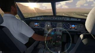 Cockpit A320 landing at Palm Springs [Aerofly 2]