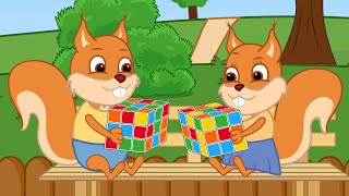 Famille d'Écureuil - Cube De Rubik Arc-en-ciel Vidéos Animé 2021 en Français 13+