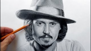 Джонни Депп - портрет карандашом (Johnny Depp - drawing portrait).