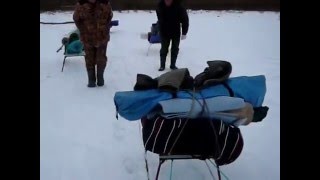 "Сани-кресло-раскладушка" три в одном" от берега до места лова по снежку