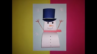Easy paper snowman for kids christmas DIY 2020 @5-Minute Crafts @5-minute ORIGAMI and DIY