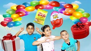 تحدي السهم على البالونات??طلعلهم مصاصة?