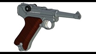Люгер.  Luger P08.  Лучшие 3D модели оружия.