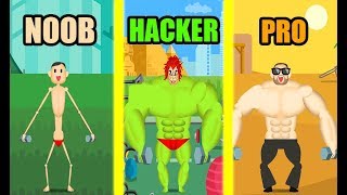 NOOB vs PRO vs HACKER in Muscle King! Most Powerful Muscle!
