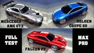 Asphalt 8 - Full test (Falcon F7 vs AMG GT3 vs Holden)