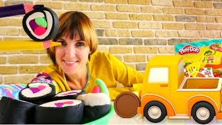 Умные машинки - видео с Машей - Лепим еду из PlayDoh