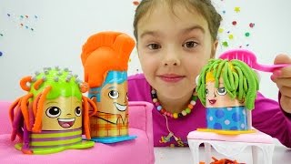 Видео для детей. Делаем прически из Плей До