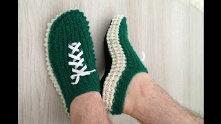 *13*Как связать тапочки спицами.