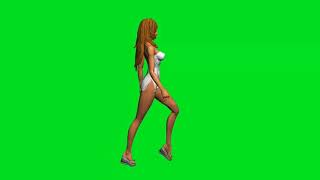 Sexy green screen girl dance
