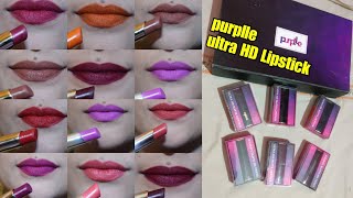 Purplle ultra HD matte Lipstick Swatches & review || shystyles
