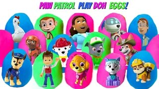 15 Paw Patrol Play Doh Dough Eggs with Toys!