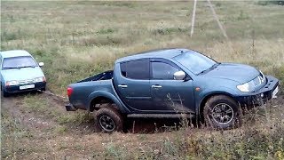 Большой тест-драйв Mitsubishi L200 и ВАЗ 21099. Покатушки #4 джип Митсубиси Л200 по грязи
