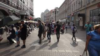 Arbat Street Main Walking Street In Moscow Russia 27/7-2015!