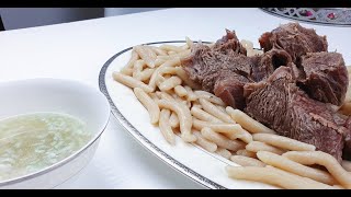 CHECHEN NATIONAL FOOD Jijig Galnash☆Жижиг - Галнаш - Чеченская Кухня ☆ Мучные Галушки с Мясом ☆ ASMR