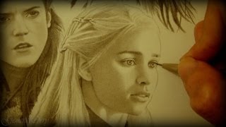 Drawing Game of Thrones: Arya, Sansa, Catelyn, Ygritte, Daenerys, Melisandre, Cersei & Margaery