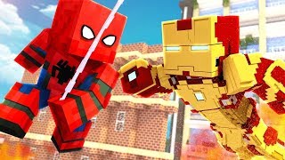 Майнкрафт СУПЕРГЕРОИ ФЛЕШ И ЖЕЛЕЗНЫЙ ЧЕЛОВЕК СПАСЛИ ЧЕЛОВЕК ПАУК MINECRAFT мультики майнкрафт