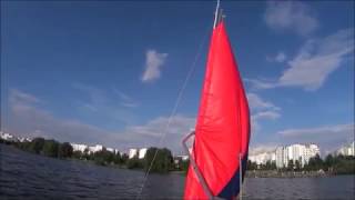 Паруса стриж и стаксель на диван-каяке