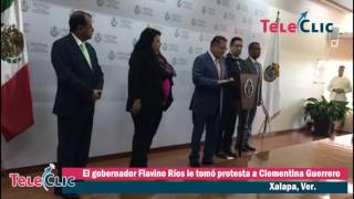 El gobernador interino, Flavino Ríos, le tomó protesta este lunes a Clementina Guerrero