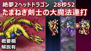 【FFRK】絶夢2ヘッドドラゴン(FF3)　30秒切り　モグチェイン　オニオンシンクロ(たまねぎシンクロ)