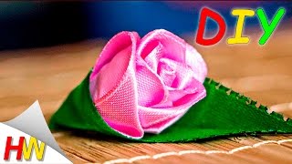 Бутон Розы. Роза "канзаши" мастер-класс.Rosebud. Rose "kanzashi" master class.
