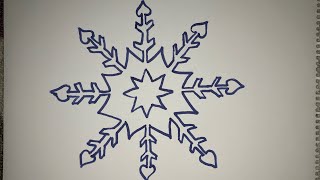 Snowflake Drawing Easy Step by Step | Kolay Kar Tanesi Çizimi Adım Adım