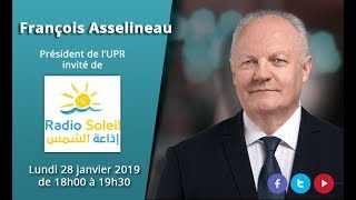 François ASSELINEAU est l’invité de Boujema HADRI sur RADIO-SOLEIL - 28/01/2019 de 18h00 à 19h30