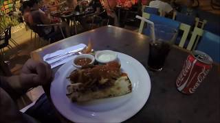 Boracay, Spanish Food & Fans in the Background.  Walk With Me a Bit.