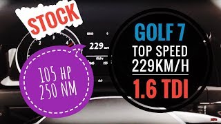 Volkswagen Golf MK7 1.6 TDI 105hp 230 km/h Top Speed Vmax