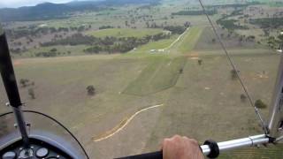 Microlight flight from takeoff to landing