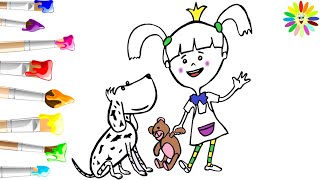Как нарисовать царевну / Мультик раскраска/ Детские раскраски/Рисуем красками/