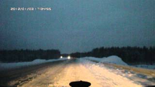 дорога Ивдель - Югорск зимой (Пелым-Оус щебень)