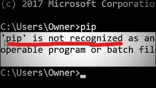 [SOLVED] 'pip' is not recognized - with subtitle