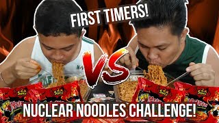 NUCLEAR FIRE NOODLES MUKBANG CHALLENGE | SAMYANG 2X SPICY | FILIPINO FIRST TIMERS!(LAUGHTRIP)