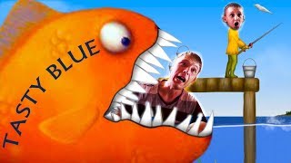 Игровой Мультик для ДЕТЕЙ НА ДВОИХ Симулятор рыбки ГОЛОДНАЯ ЗУБАСТАЯ АКУЛА  обзор Tasty Blue