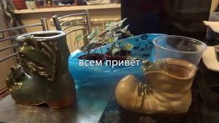 Комнатные цветы/растения. Новички плющи. Посадка в кашпо. Композиция с лягушками.