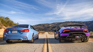 BMW M4 TRIES RACING A HURACAN PERFORMANTE LOL