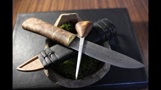 карманный нож бичак. кованный нож в кавказском стиле.своими руками.балкарский нож