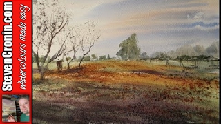How to paint a simple meadow with watercolours