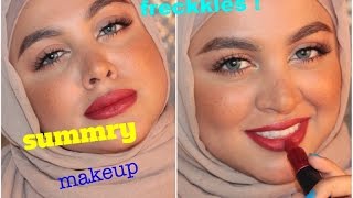 مكياج صيفي سهل مع نمش