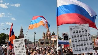 Армяне России в БЕССМЕРТНОМ ПОЛКУ и провокация азербайджанских экстремистов ( 9 мая 2016 г, Москва )