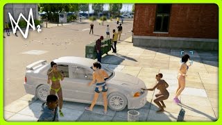 BIKINI CAR WASH | Watch Dogs 2 Free Roam