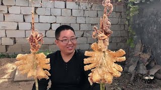 自制轰炸大鱿鱼！一只就有一斤半，整只抱着啃，吃过瘾了！【花都兄弟】