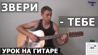 Звери - Тебе (Идеальных не бывает) Видео урок как играть на гитаре
