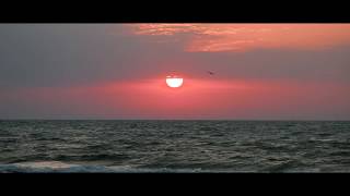 4K Sunrise, moonlight over the Black sea - Ultra HD nature relax video. Panasonic Lumix G7.