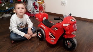 Мотоцикл Полиция Трёхколёсный скутер Scooter Kreiss на аккумуляторе 6V Детский Мир Распаковка