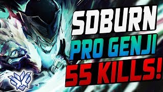 FUSION SDBURN PRO GENJI! 55 ELIMS! [ OVERWATCH SEASON 9 TOP 500 ]