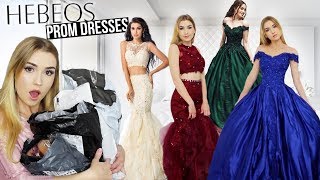 TRYING ON HEBEOS PROM DRESSES!! *Amazing Dresses but.. shipping issue* & Giveaway